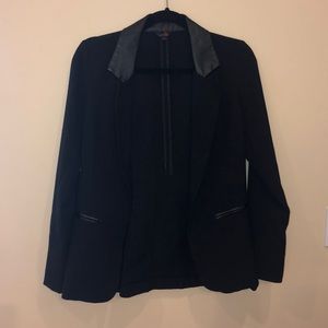 Guess Black Leather Lined Blazer